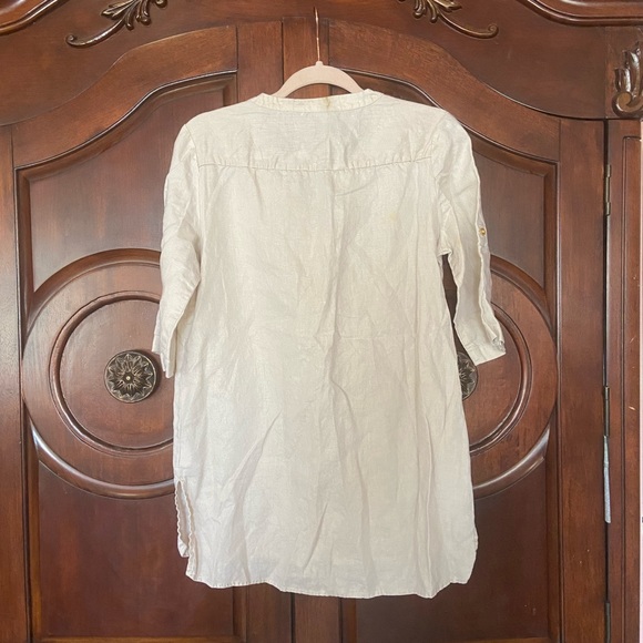 Ellen Tracy Linen Blouse Tunic - Picture 2 of 5